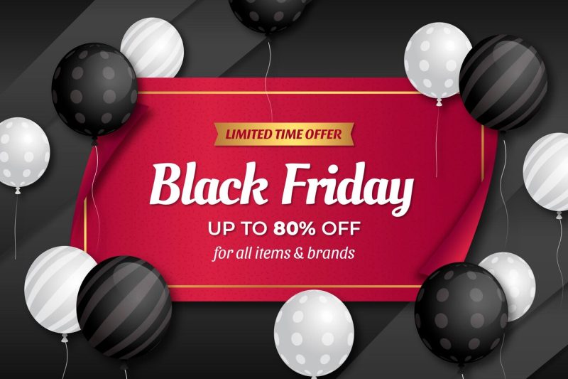 Realistic black Friday background Free Vector