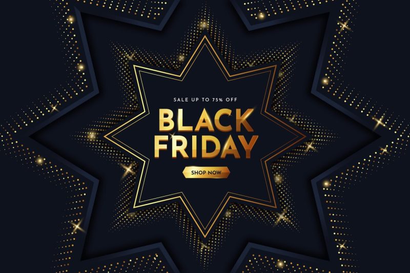 Realistic black friday background Free Vector