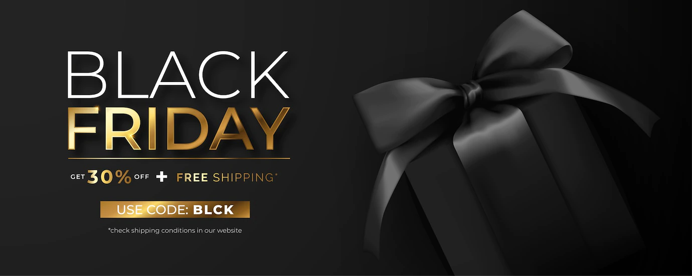 Realistic Black Friday Banner With Black Present 1361 2902