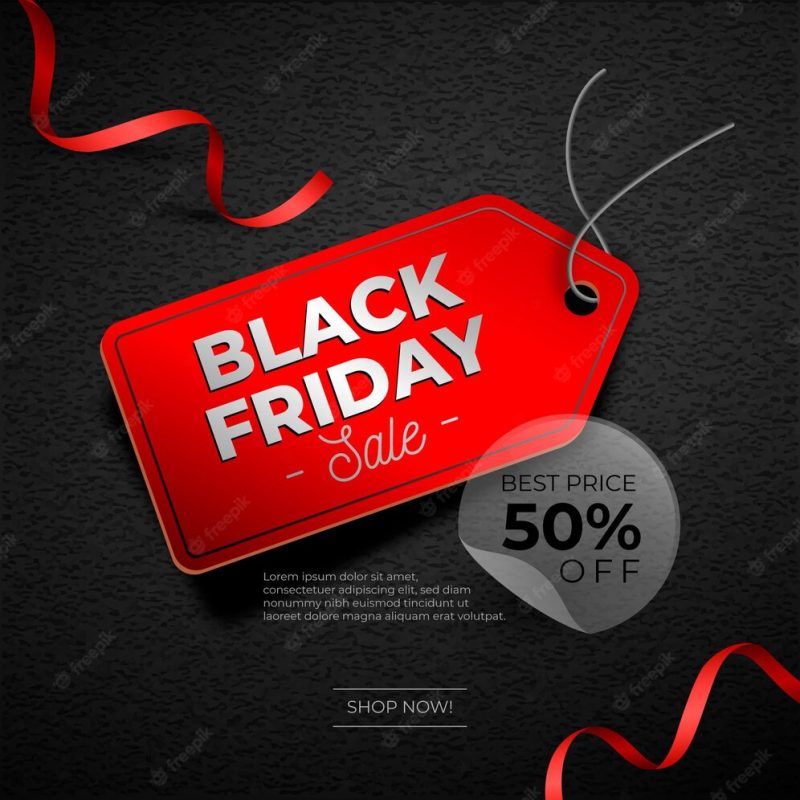 Realistic black Friday concept Free Vector