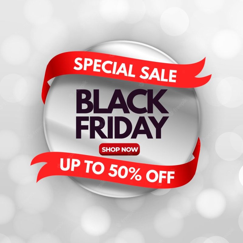 Realistic black friday concept Free Vector