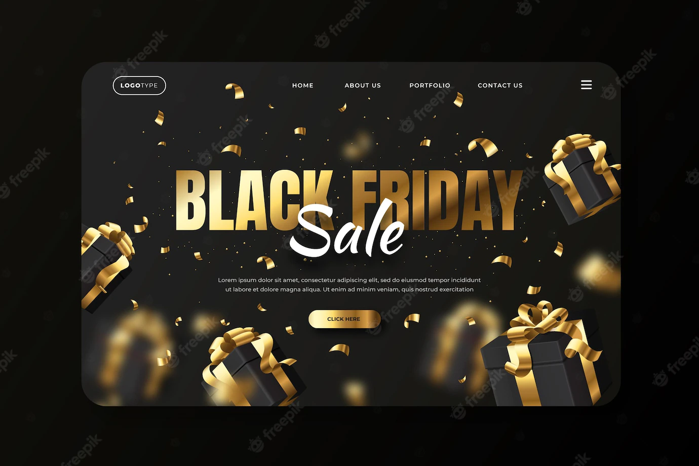 Realistic Black Friday Landing Page Template 52683 72781