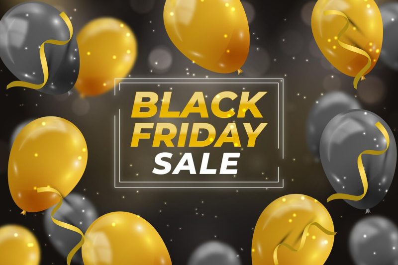 Realistic black friday sale background Free Vector