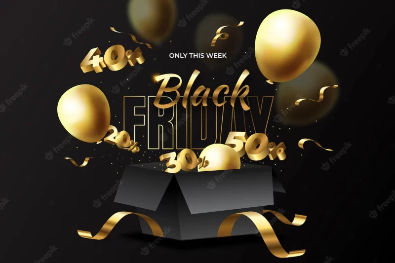 Realistic black friday sale background Free Vector