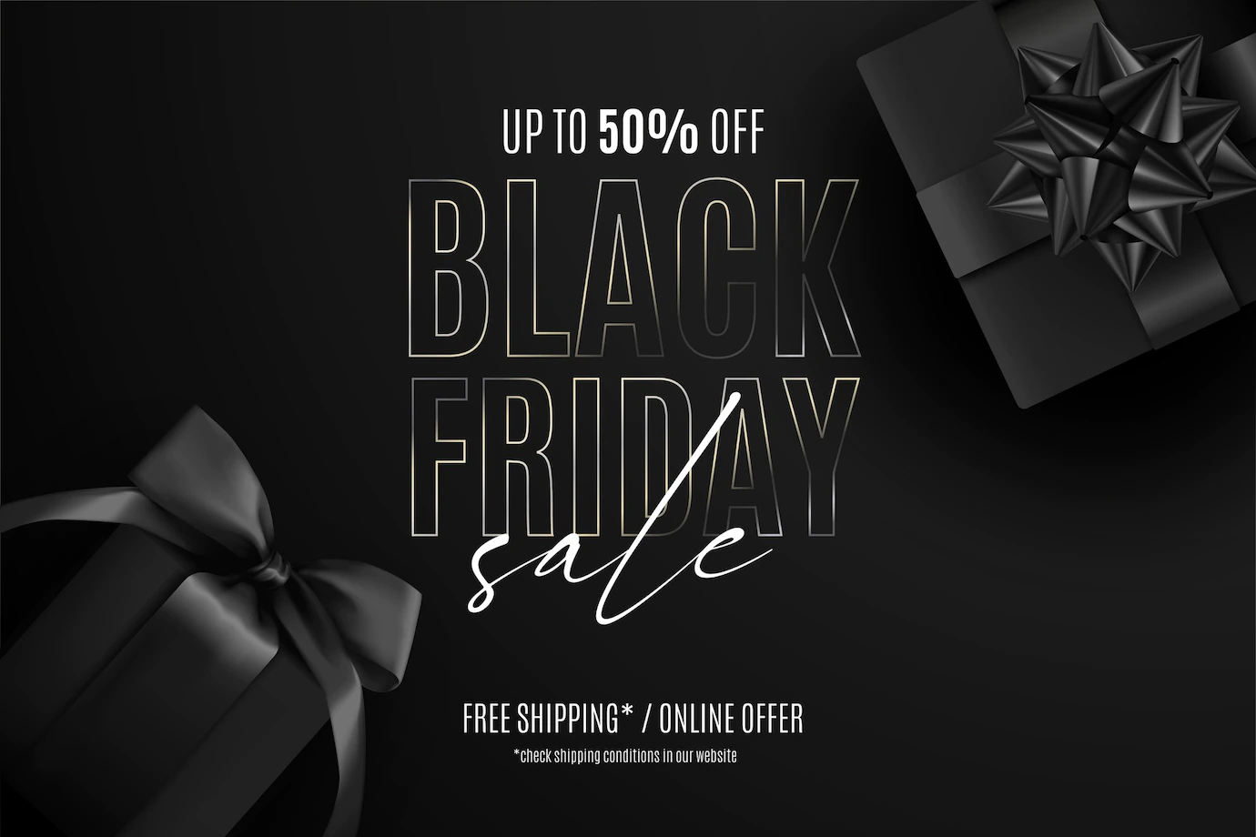 Realistic Black Friday Sale Banner With Presents 1361 2916