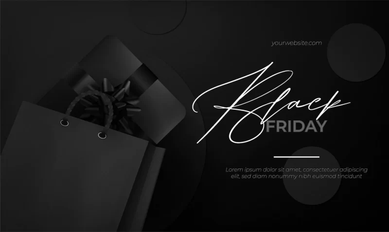 Realistic black Friday sale with 3d elements Free Vector