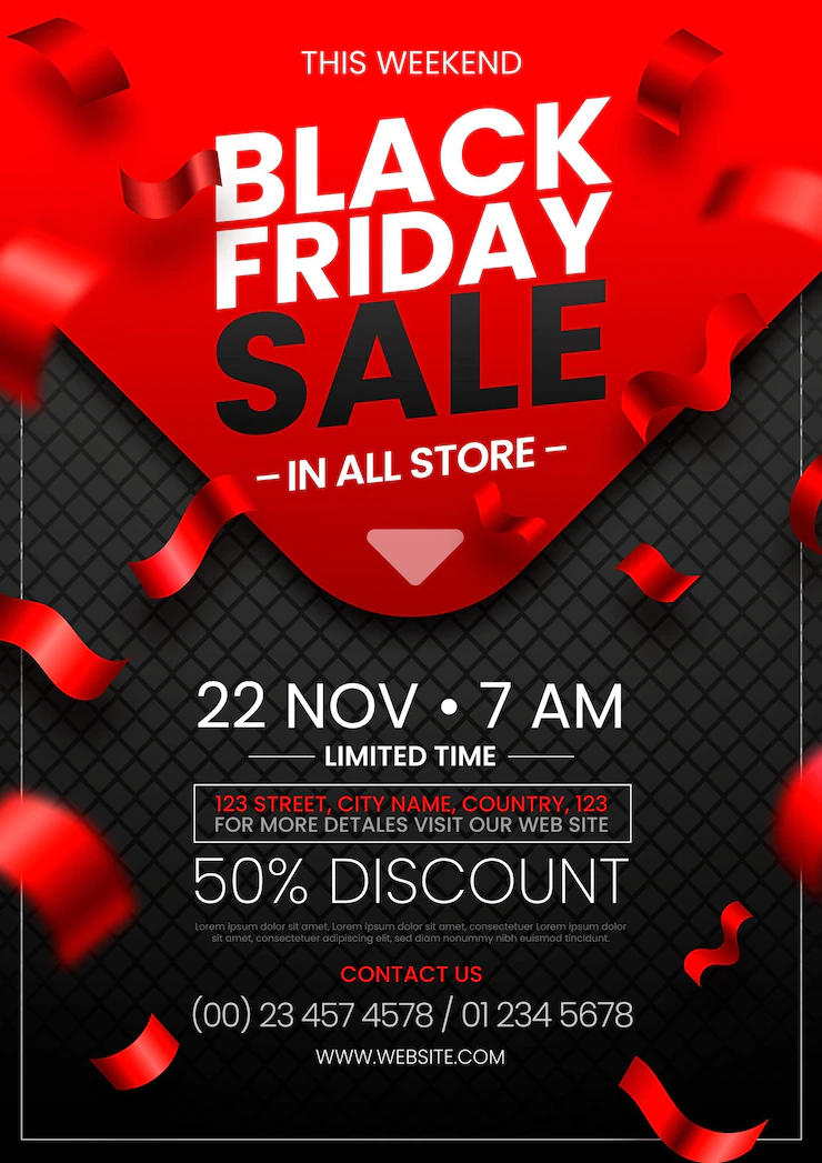 Realistic Black Friday Vertical Poster Template 52683 72184