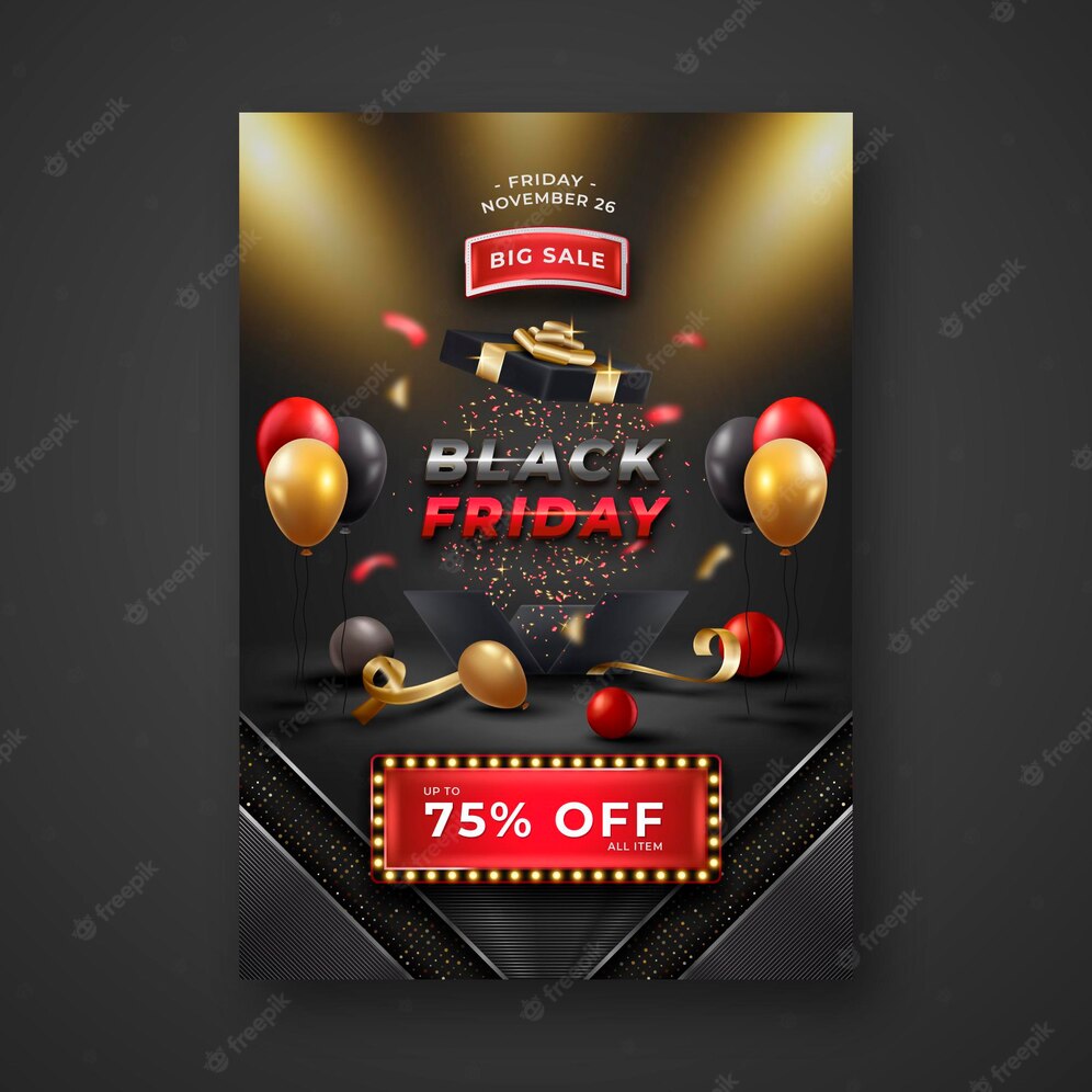 Realistic Black Friday Vertical Poster Template 52683 73270