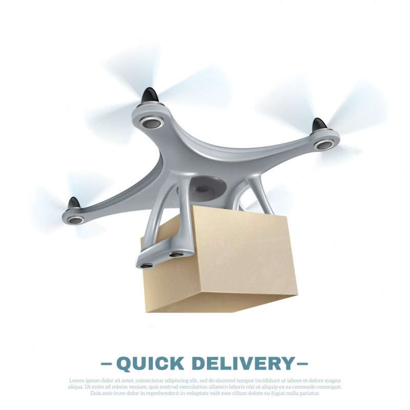 Realistic delivery drone Free Vector