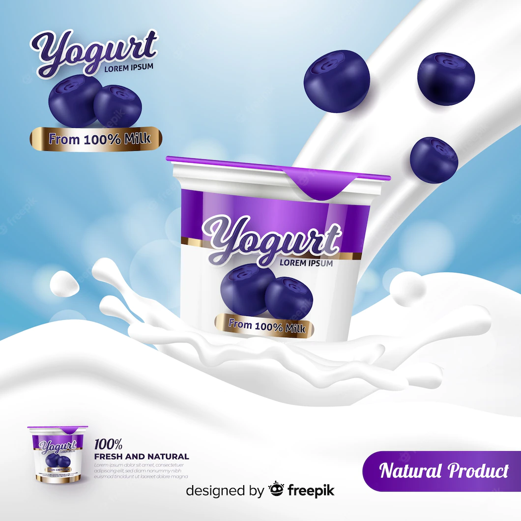 Realistic Grape Yogurt Advertisement 52683 8080