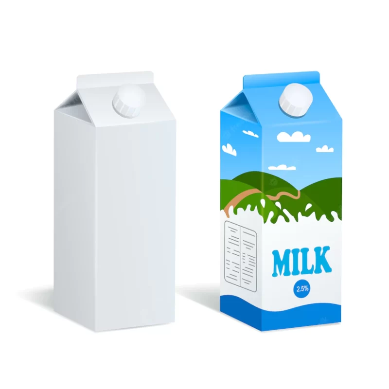 Realistic milk boxes isolated Free Vector