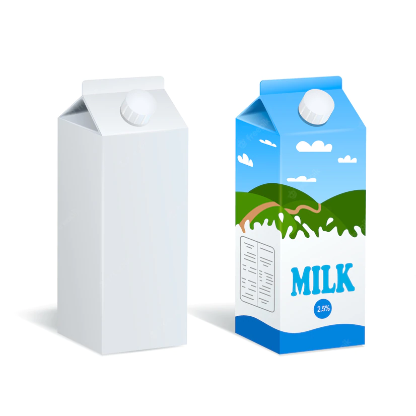 Realistic Milk Boxes Isolated 1284 35984