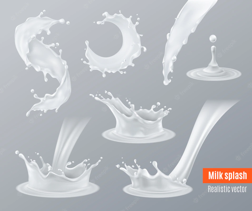 Realistic Milk Splashes Set 1284 23245