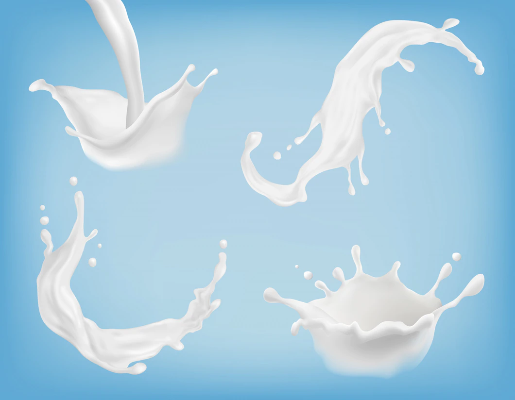 Realistic Milk Yogurt Splashes Flowing Cream Abstract White Blots Milky Swirls 1441 1669