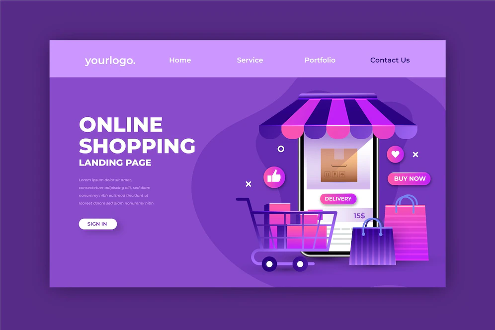 Realistic Online Shopping Landing Page 52683 37855