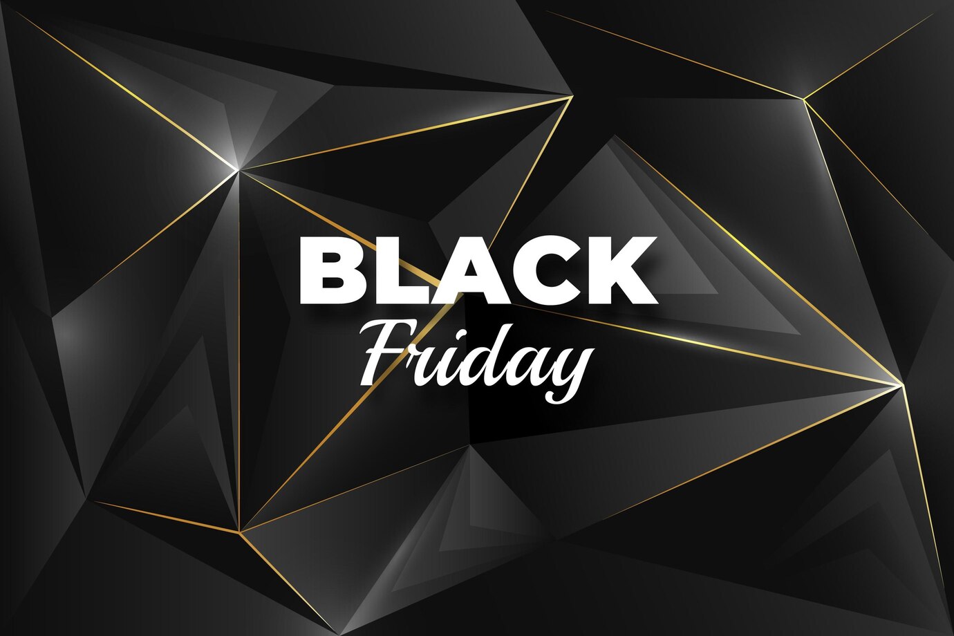 Realistic Polygonal Black Friday Background 23 2149109442