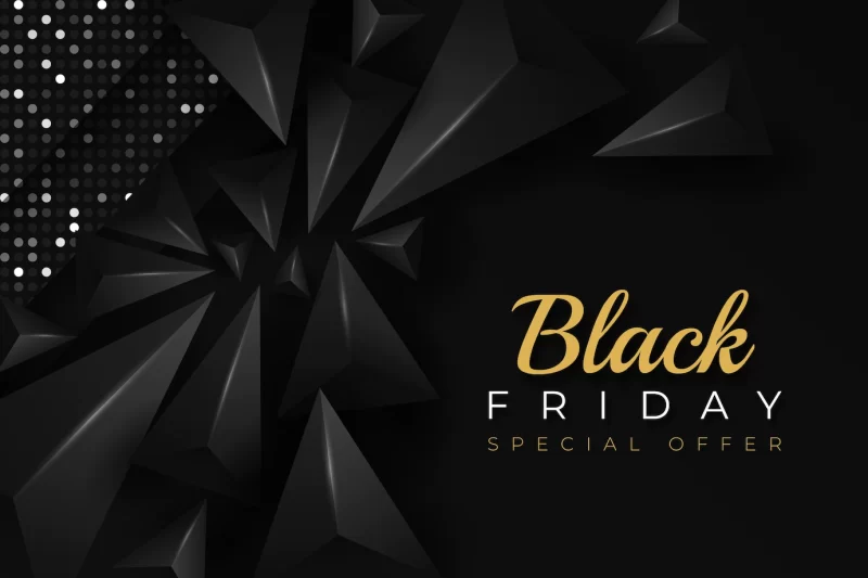 Realistic polygonal black Friday background Free Vector