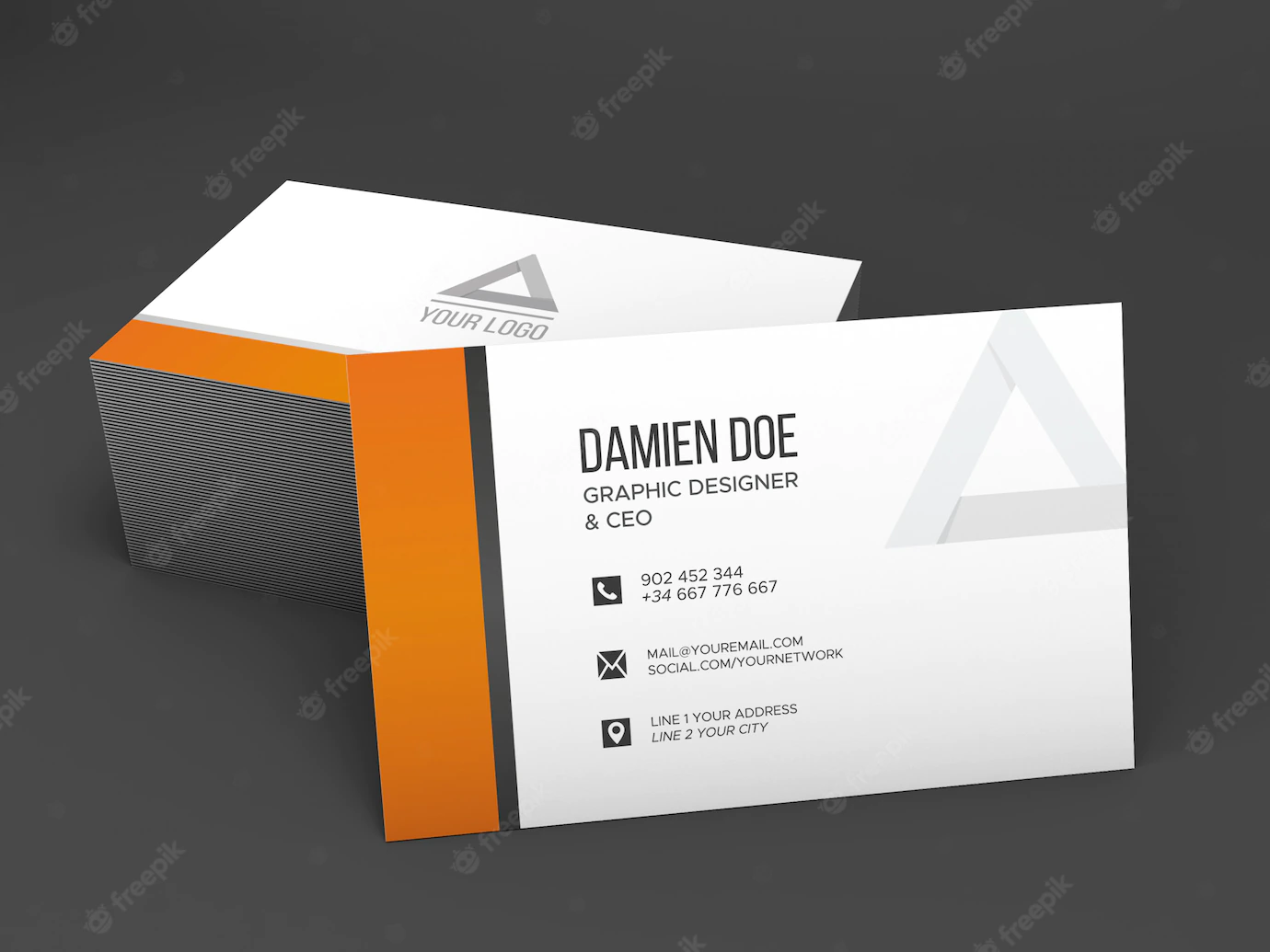 Realistic Shaded Business Card Mockup 1094 48