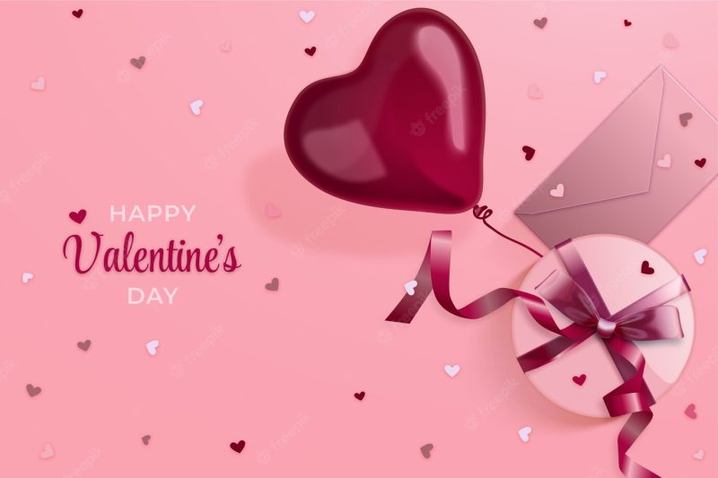 Realistic valentine’s day background Free Vector