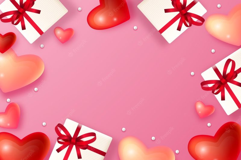 Realistic valentine’s day background Free Vector