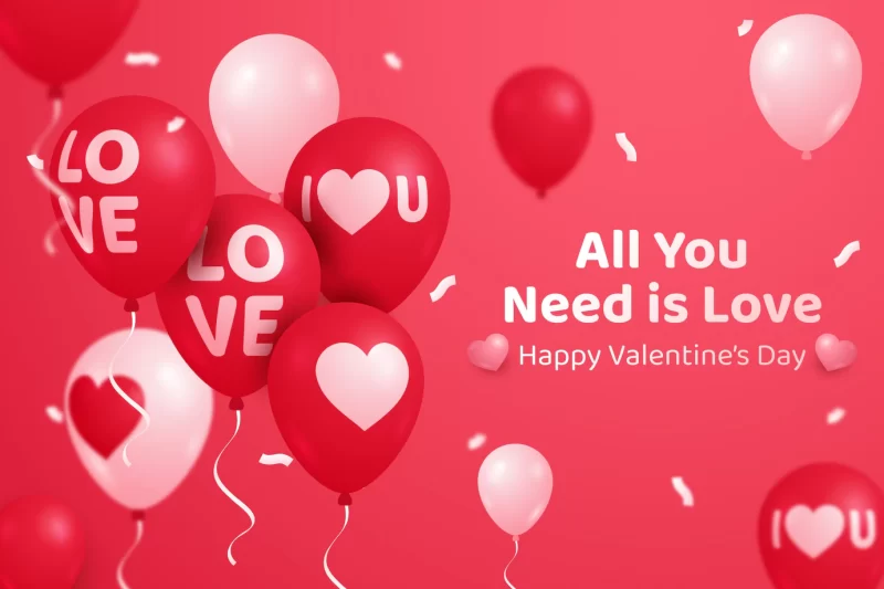 Realistic valentine’s day background Free Vector