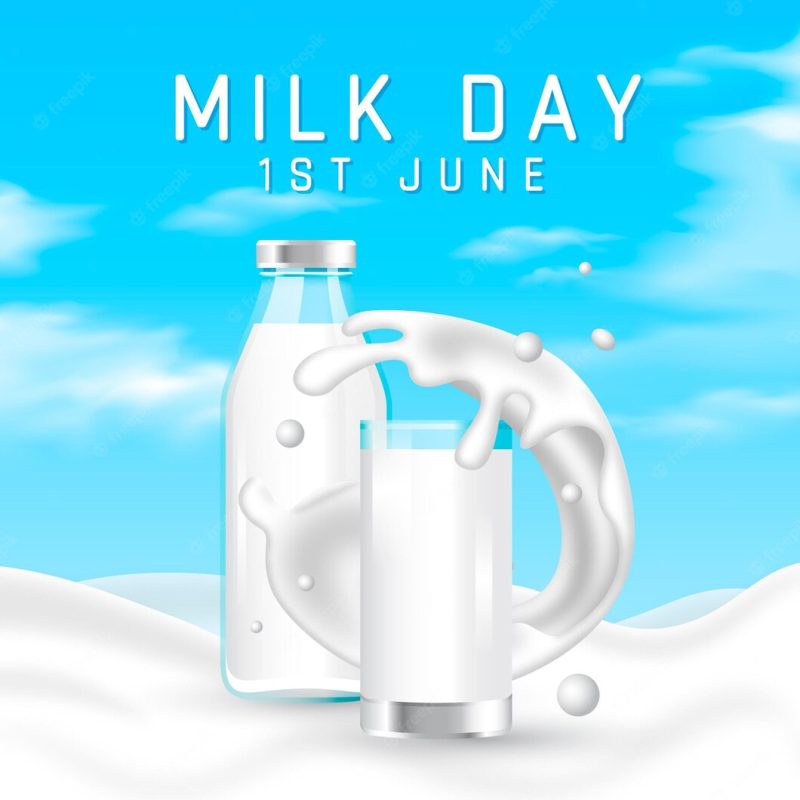 Realistic world milk day illustration Free Vector