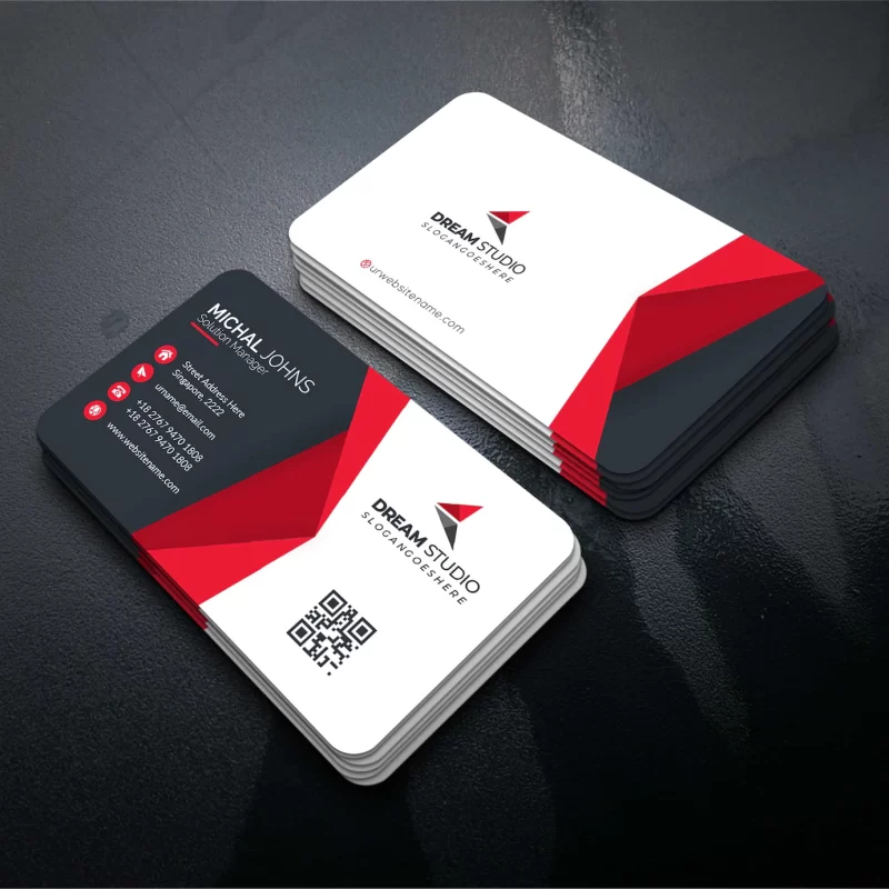 Red shape visit card Free Vector