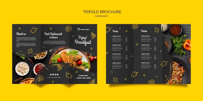 Restaurant brochure template Free Psd