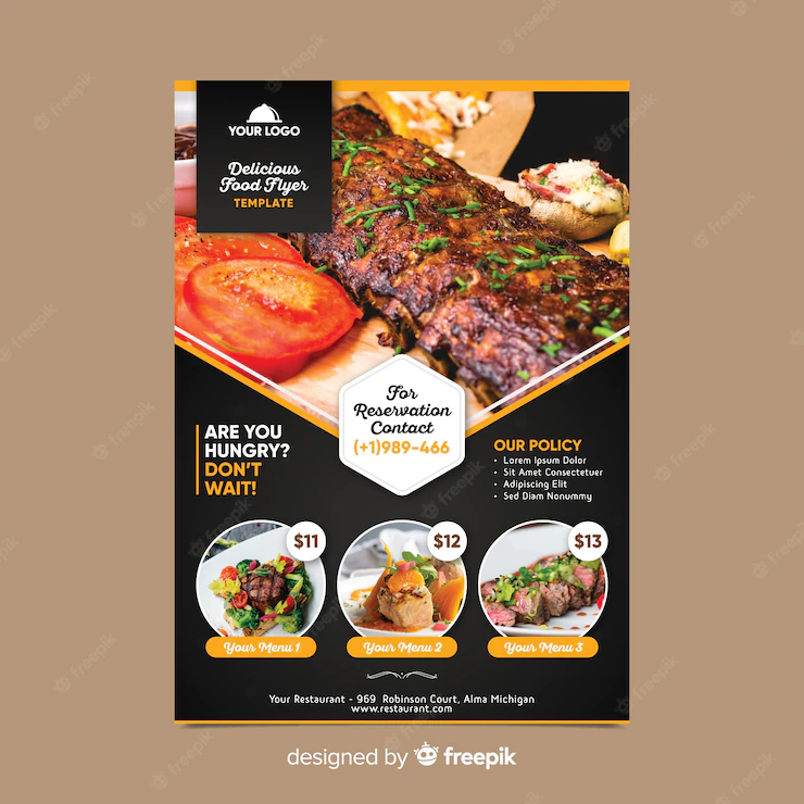 Restaurant Flyer Template With Photo 52683 25651