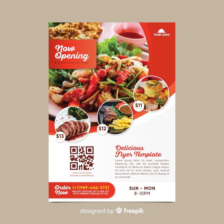 Restaurant Flyer Template With Photo 52683 25654