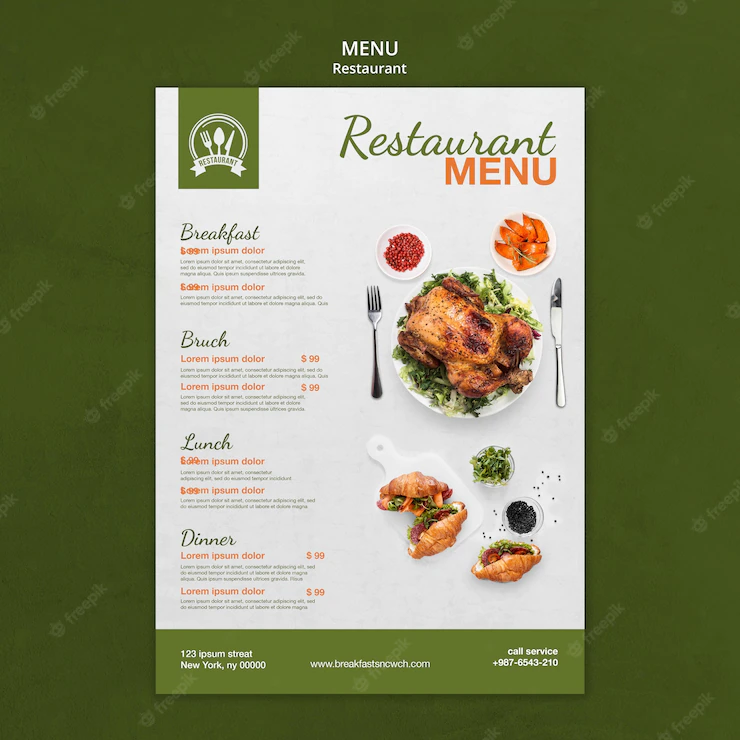 Restaurant Menu Poster With Food Print Template 23 2148786041