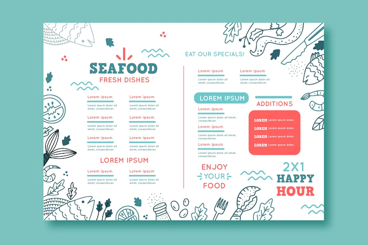 Restaurant Menu Template With Drawn Elements 23 2148935831