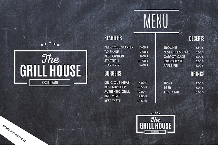 Restaurant Menu Template With Grunge Background 1361 814