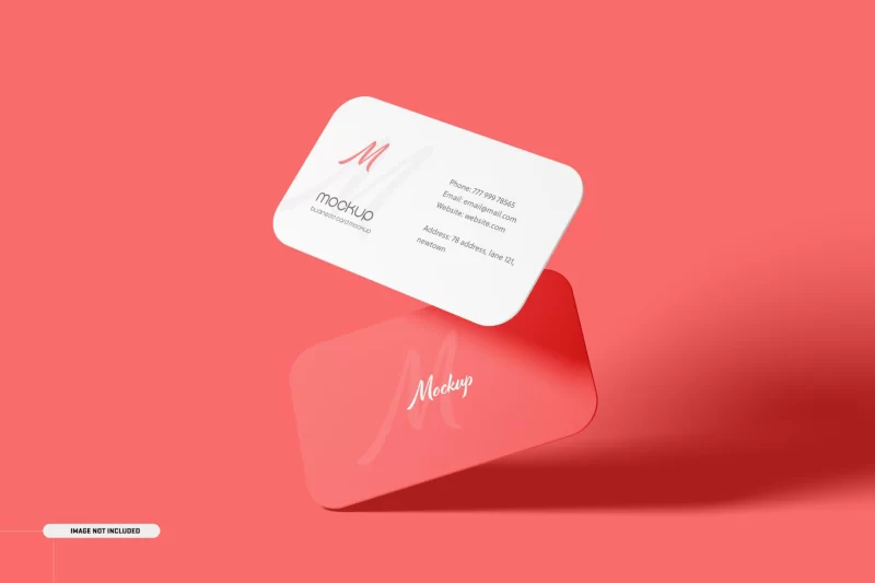 Round corner business card mockup Free Psd