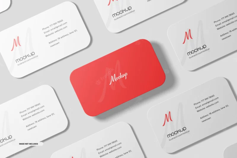 Round corner business card mockup Free Psd