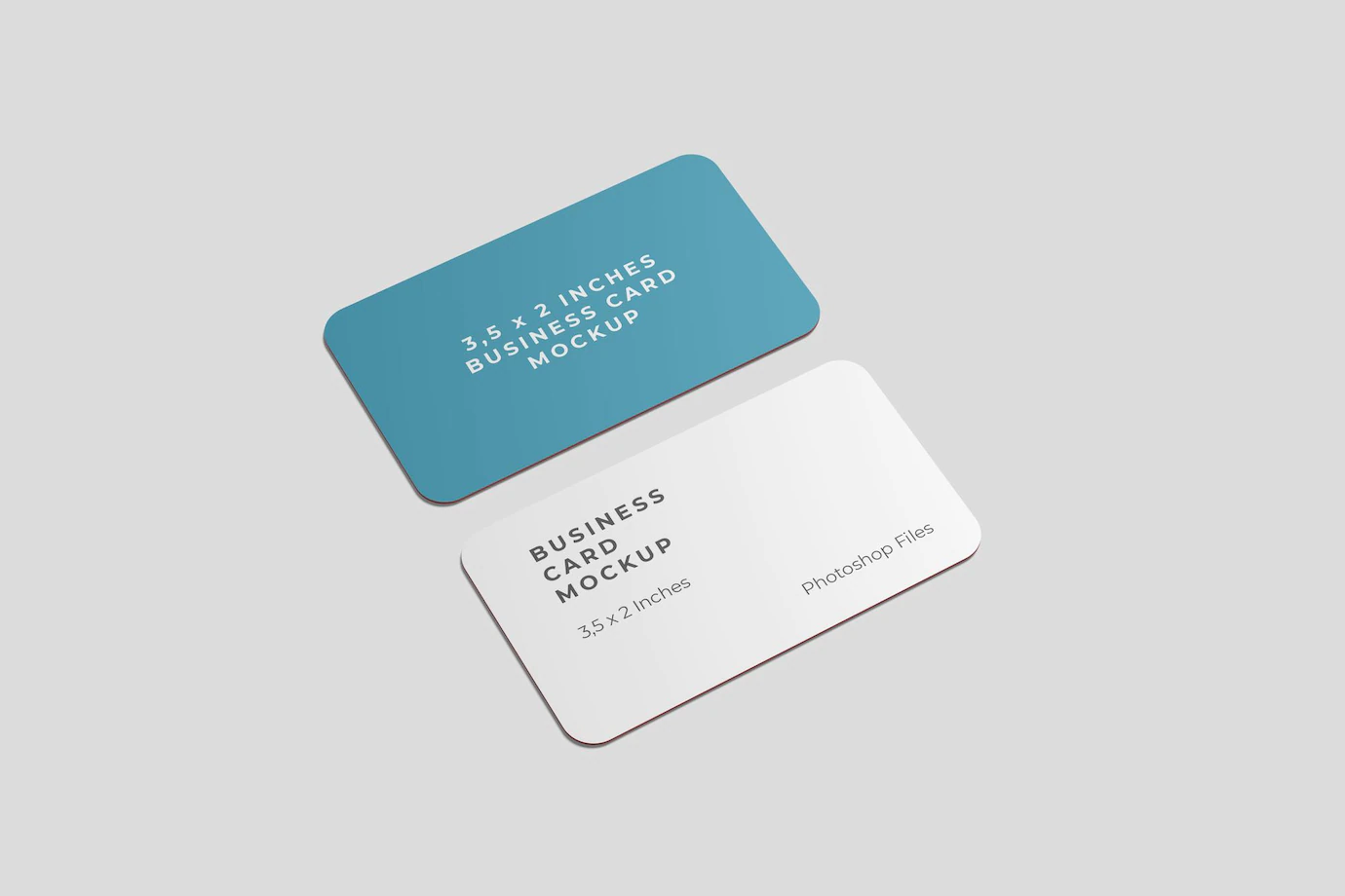 Rounded Business Card Mockup High Angle View 7838 426