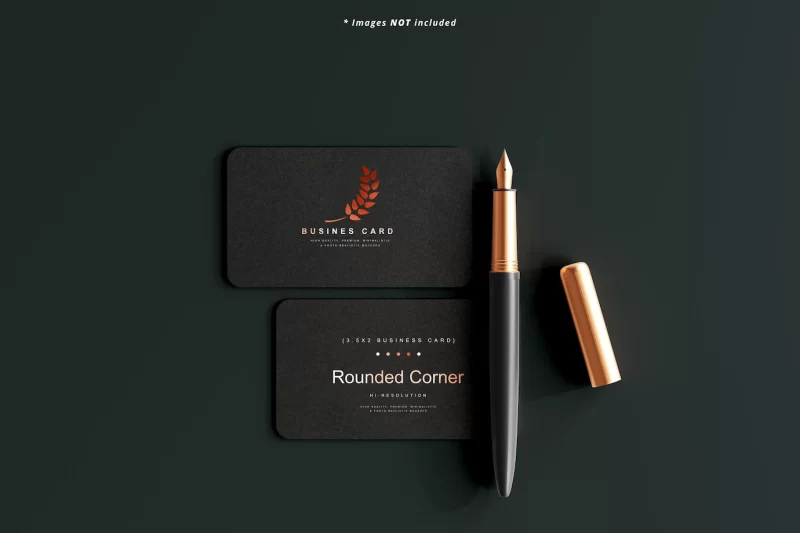 Rounded corner business card mockup scene Free Psd