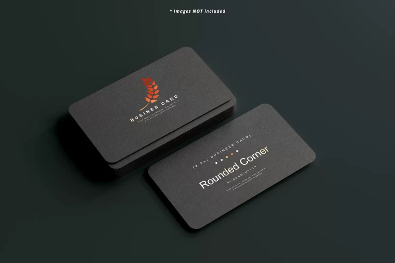 Rounded corner business card mockup scene Free Psd