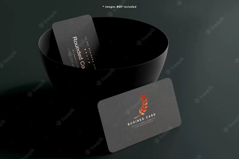 Rounded corner business card mockup scene Free Psd