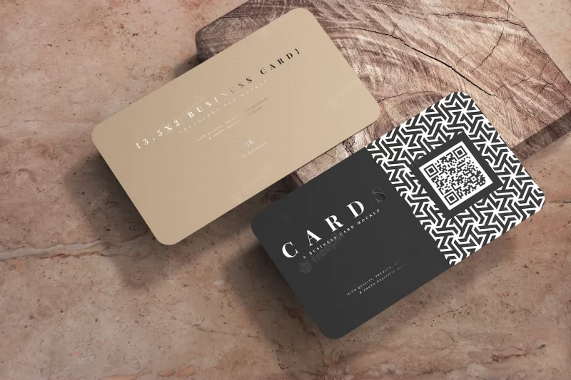 Rounded corner business cards mockup Free Psd