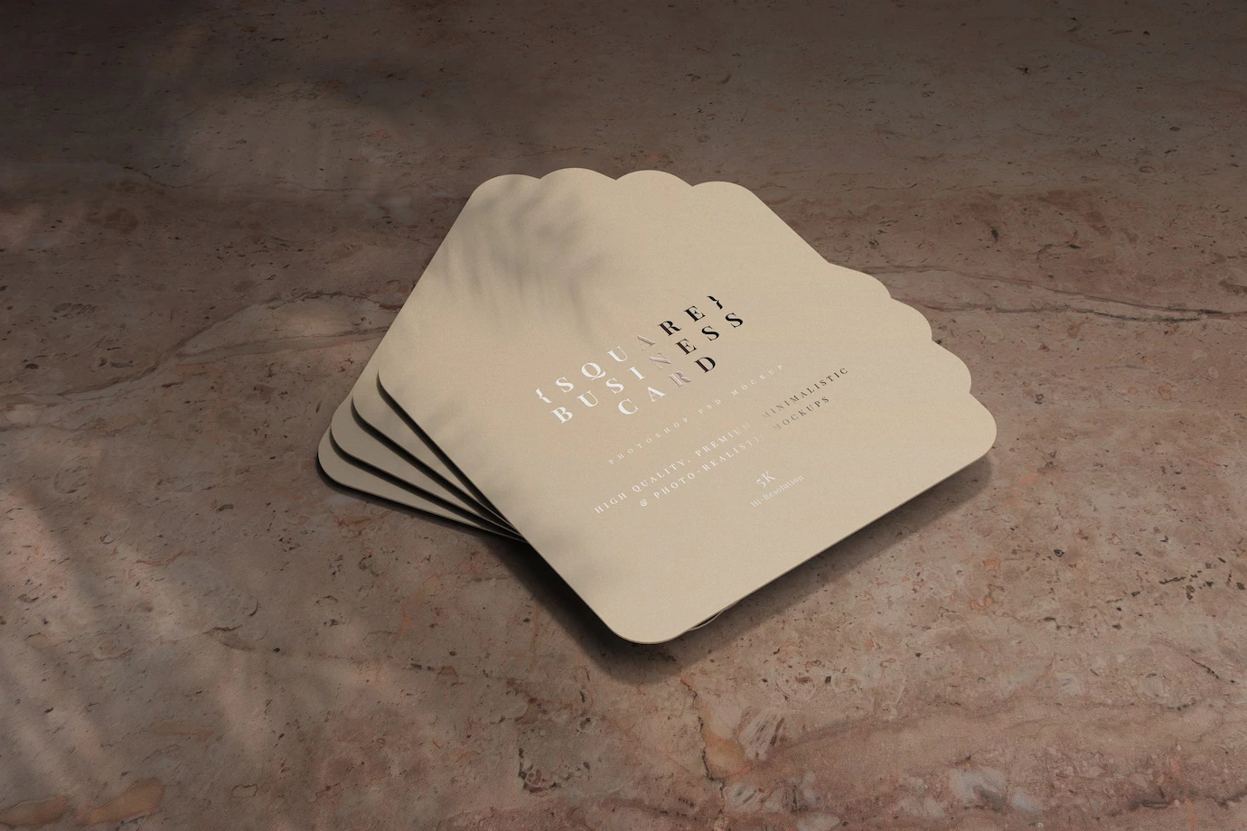 Rounded Corner Square Business Cards Mockup 358694 124