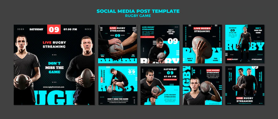 Rugby Game Social Media Post Design Template 23 2149091798