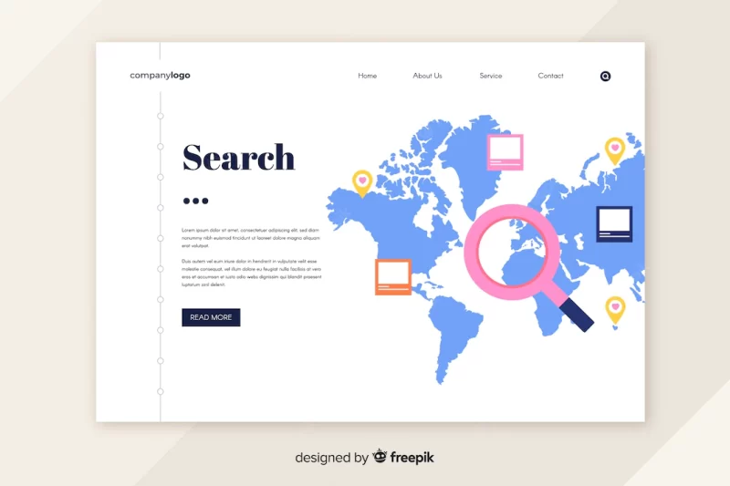Search concept for landing page Free Vector