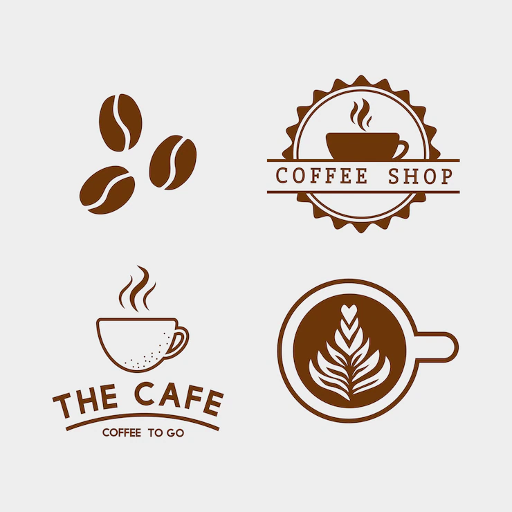 Set Coffee Elements Coffee Accessories Vector 53876 66783