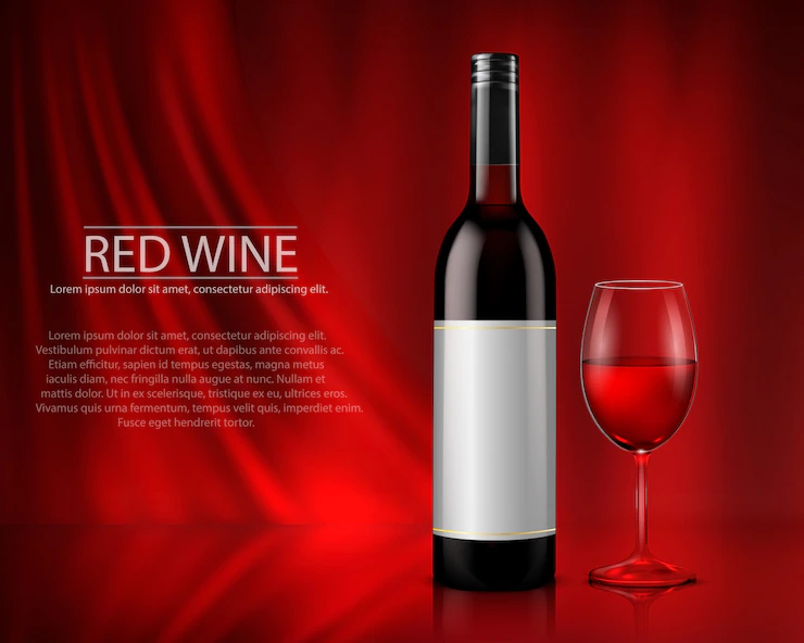 Set Realistic Vector Illustration Glass Wine Bottles Glasses With White Red Wine 1441 545