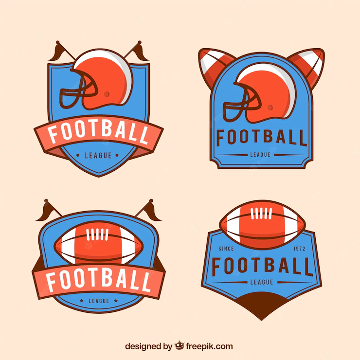 Set of retro american football badges Free Vector