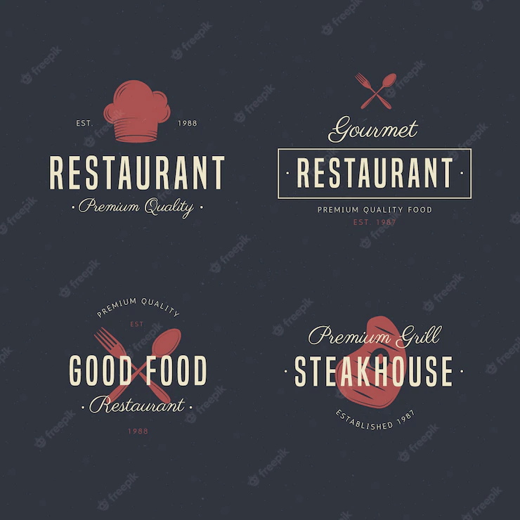 Set Retro Restaurant Logo Collection 23 2148457553