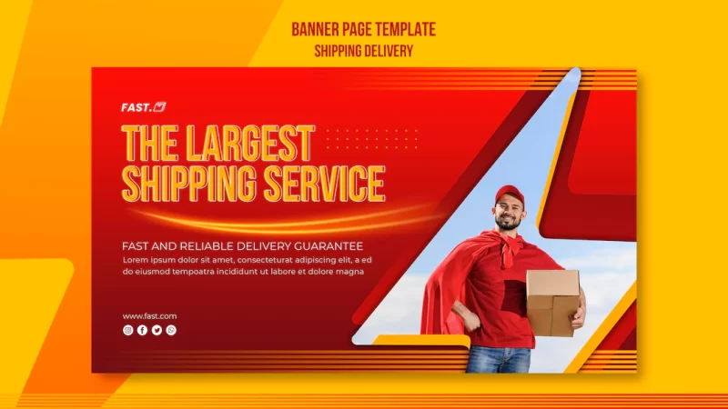 Shipping delivery horizontal banner Free Psd