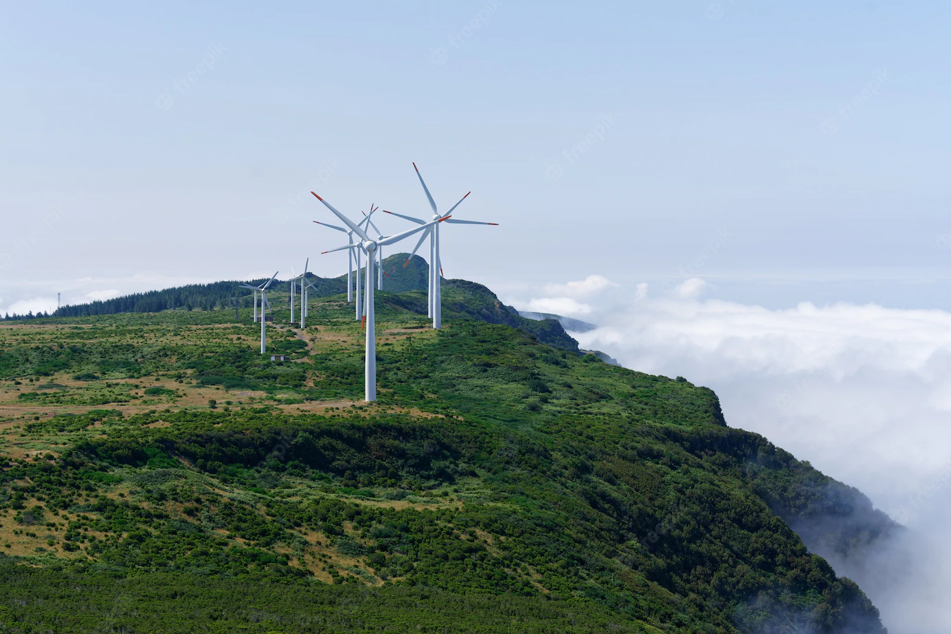 Shot Wind Turbines Mountains 181624 14014