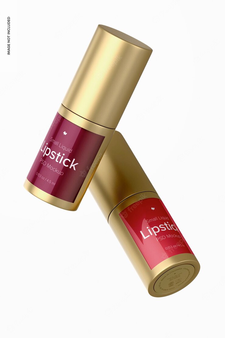 Small liquid lipstick mockup, floating Free Psd